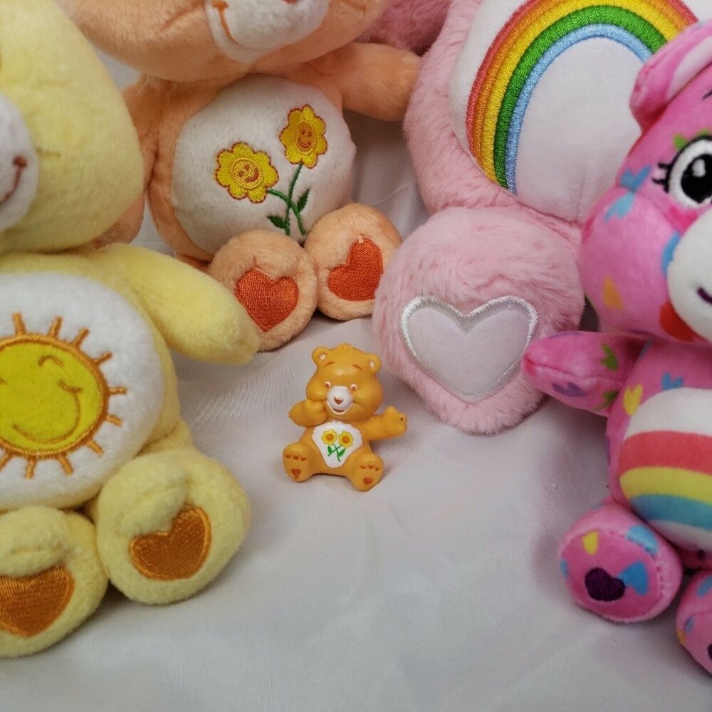 Care Bear Plush Lot 8 Vintage to Modern Tie Dye Cheer Share Friend Rainbow Color - Picture 10 of 13